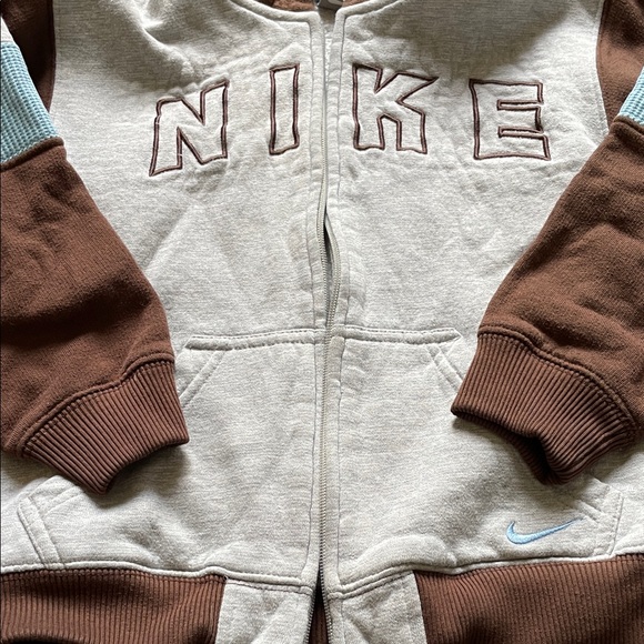 Nike Kids Brown and Gray Jogger Set with Blue Accents - Picture 4 of 8